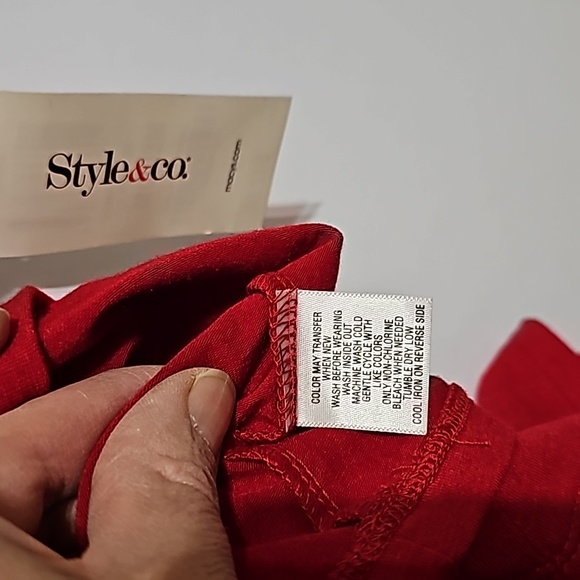 Medium Style & Co. Red Sequence Tunic Top - Picture 8 of 8